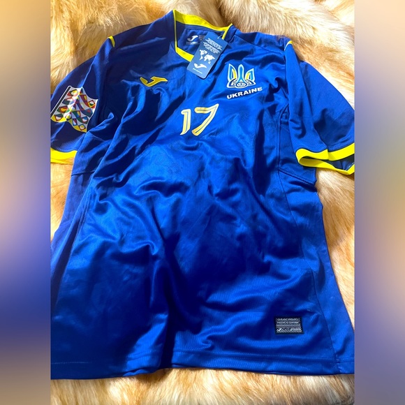 Joma Shirts Oleksandr Zinchenko 7 Ukraine 221 Yellow Home Player